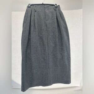 Vintage Hunters Run made in Italy Gray Black Pleated Pencil Midi Skirt #A1